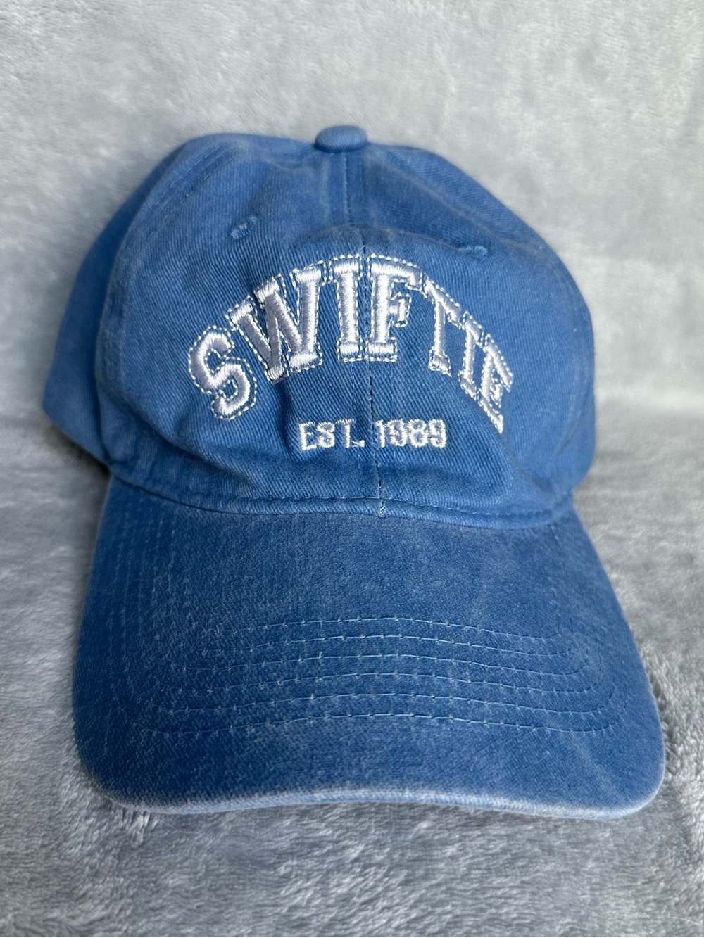 Taylor Swift Inspired SWIFTIE Est 1989 Embroidered Blue Adjustable Baseball Cap